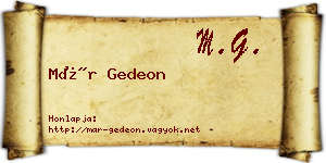 Már Gedeon névjegykártya
